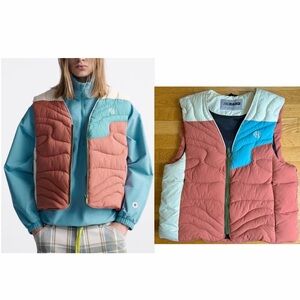 Unisex Zara x Rhuigi (Rhude) Limited Edition Colorblock Puffer Vest - Size S/M